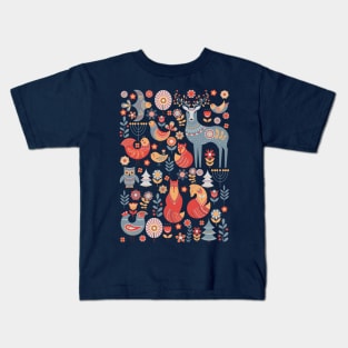 Forest animals and birds in the Scandinavian style. Kids T-Shirt